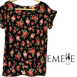 Juniors Pink Republic Printed Dolman Top Teens XL